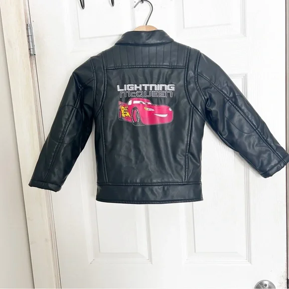 Disney Pixar Fake Leather Cars Racing Jacket for Kids Lightly Insulated - Picture 2 of 10